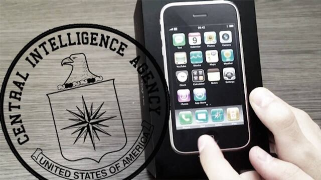 iPhone 3G y el logo de la CIA.