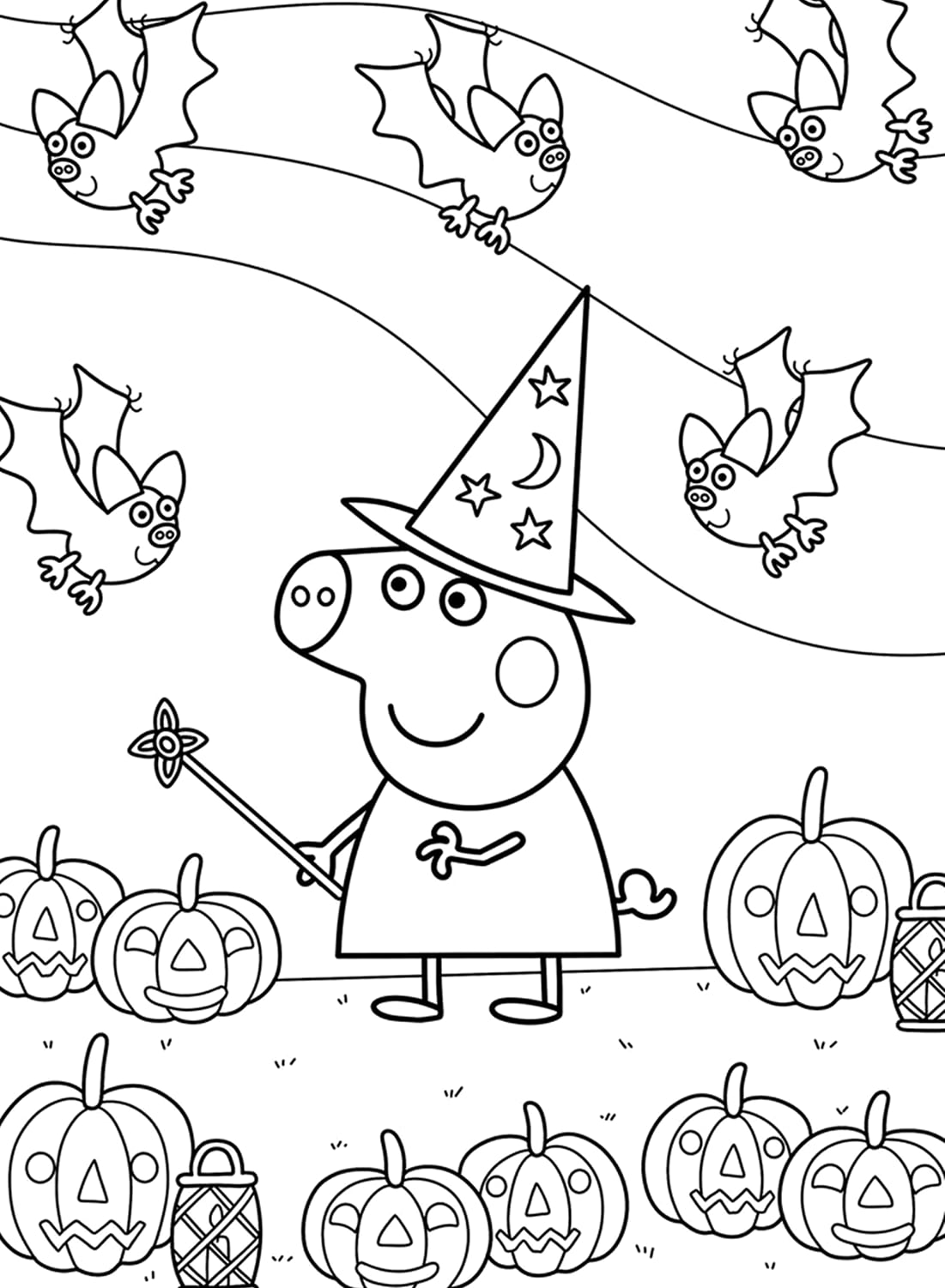 Dibujos Peppa Pig Halloween para colorear: 12 terroríficas plantillas para imprimir