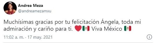 Andrea Meza responde Ángela Aguilar
