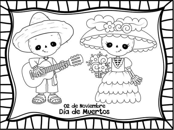 Dibujos de catrina para colorear