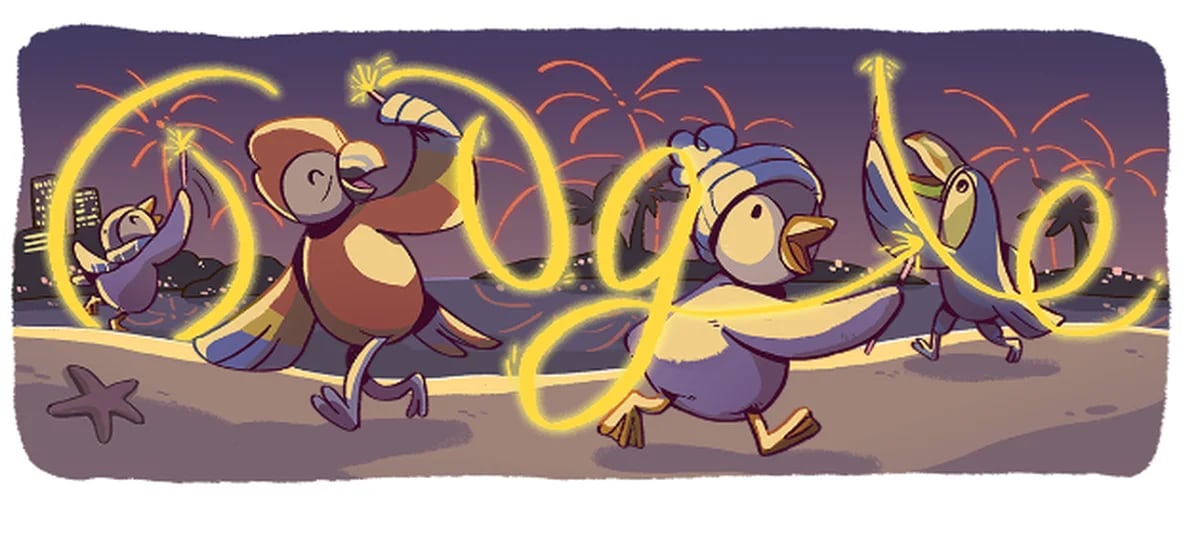 Pingüinos en el doodle de Google