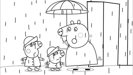 Dibujos de Peppa Pig otoño para colorear