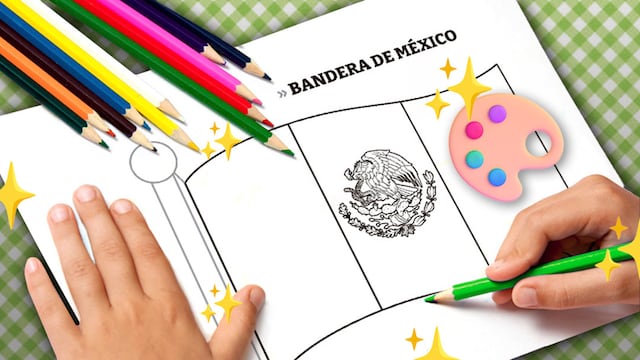 Dibujos animados de la bandera de México para colorear