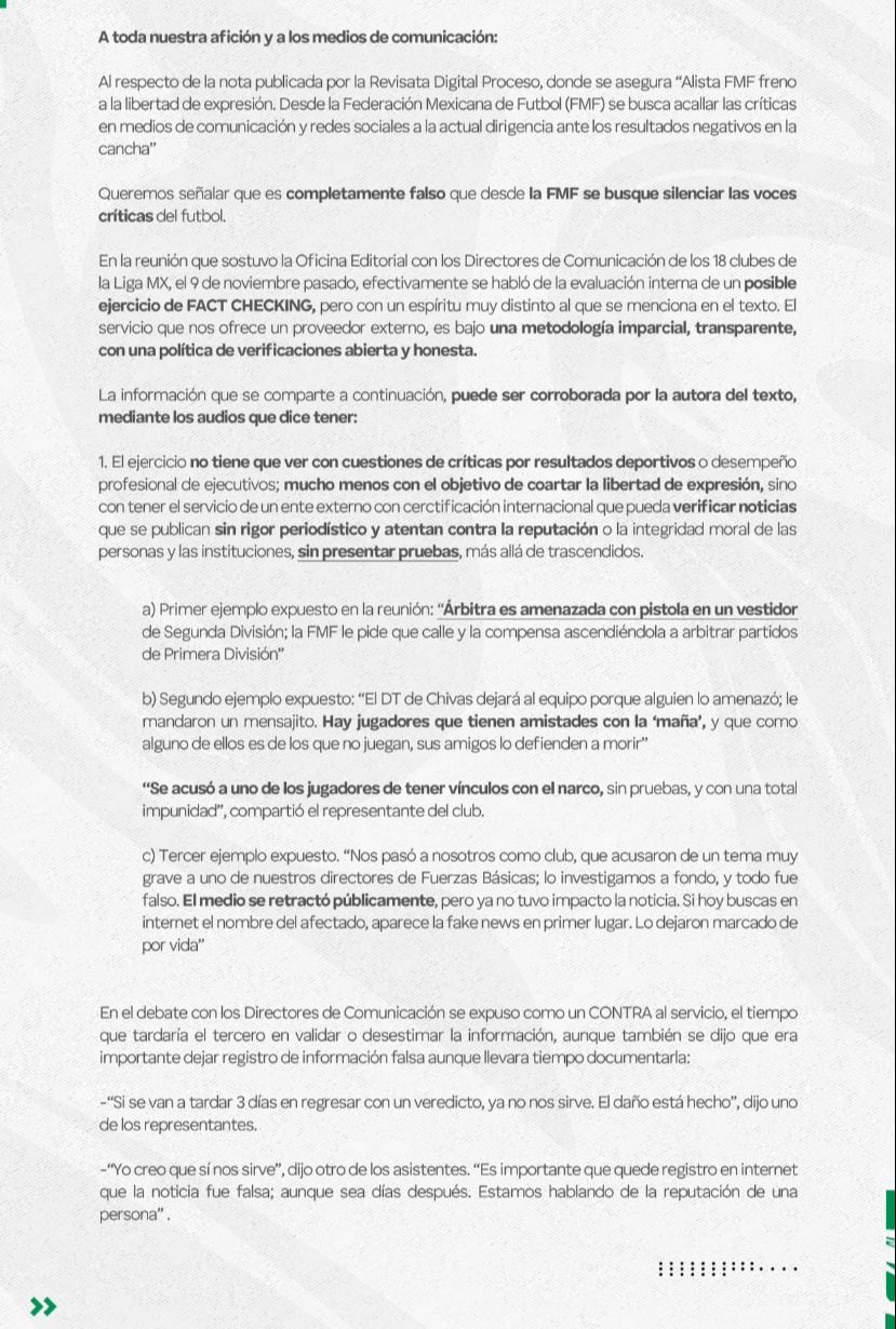 La Federación Mexicana de Futbol habló tras ser acusada de querer censurar a los periodistas.