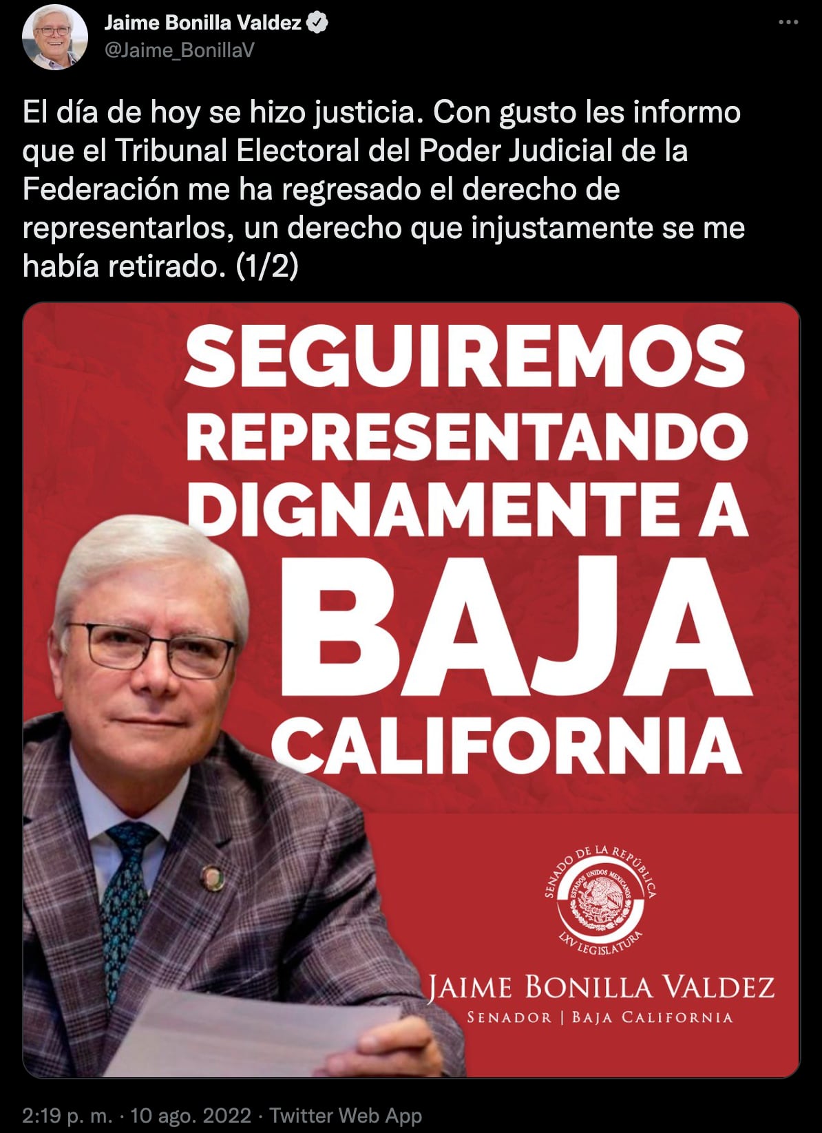 ¿Quién es Jaime Bonilla Valdez, el exgobernador de Baja California que quería volver a tener fuero?