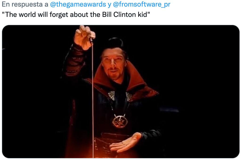 The Game Awards 2022 desata memes al querer borrar al colado que agradeció a Bill Clinton