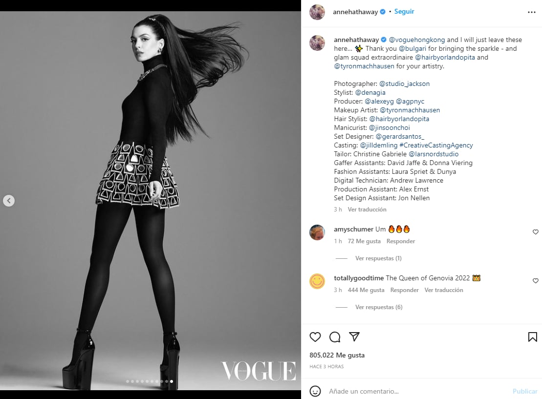 Anne Hathaway para Vogue Hong Kong