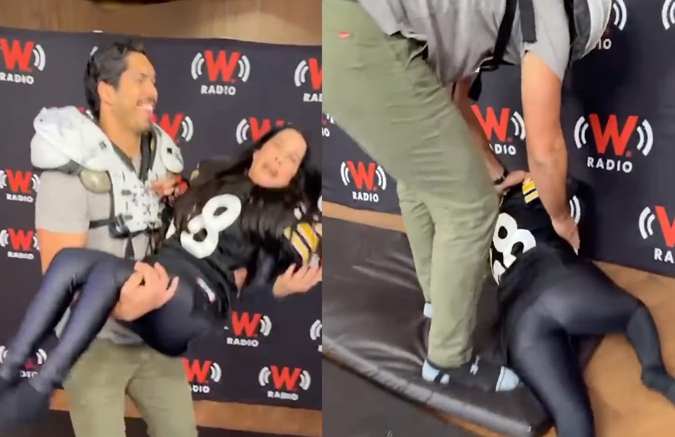 Martha Debayle termina en el piso por jugar con Isaac Alarcón