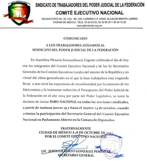 Paro nacional del Poder Judicial