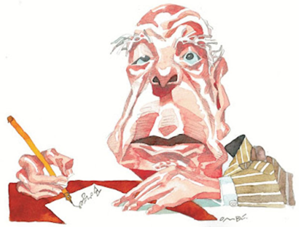 Caricatura de Borges (1899-1986), Ombú.