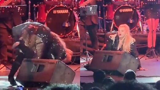 VIDEO: La caída de Rocío Banquells en su concierto en Guadalajara donde fue ignorada por sus músicos