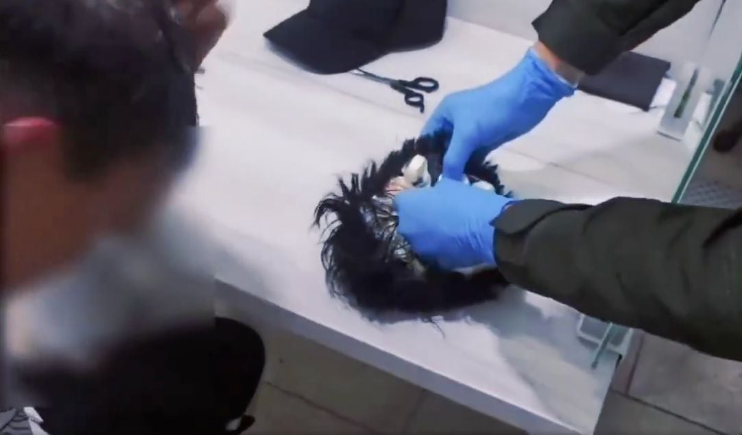 cocaína en su peluca