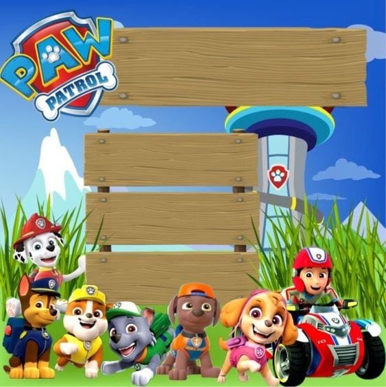 Tarjetas de Paw Patrol de cumpleaños