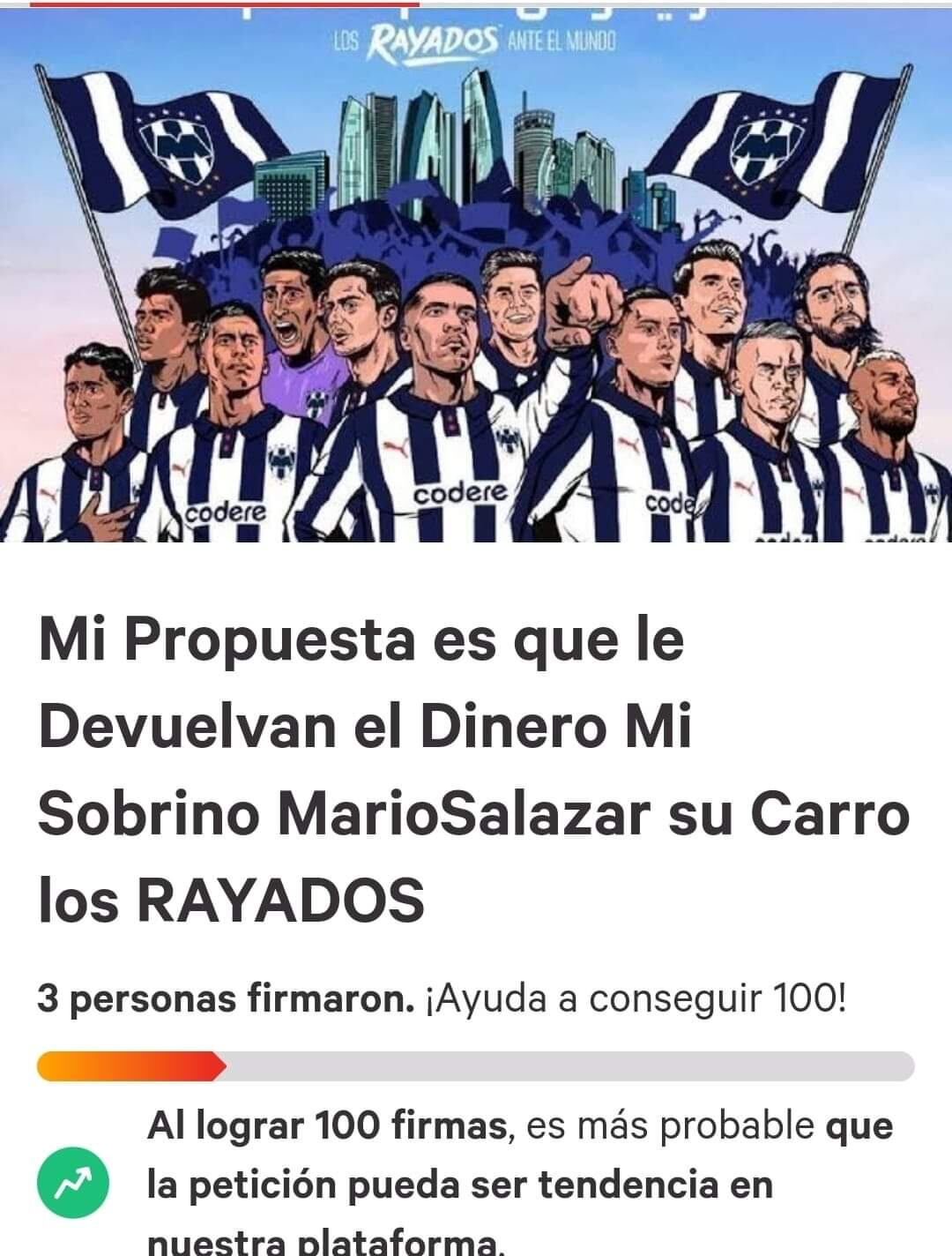 Petición de aficionados Rayados
