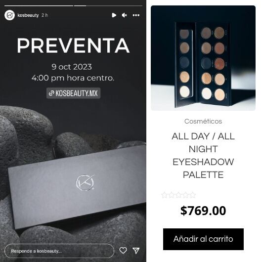 Nueva paleta de sombras de Kenia Os precio