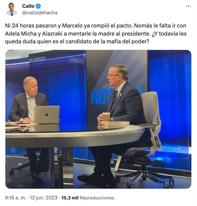 En Twitter tunden a Marcelo Ebrard por asistir a programa de Ciro Gómez Leyva