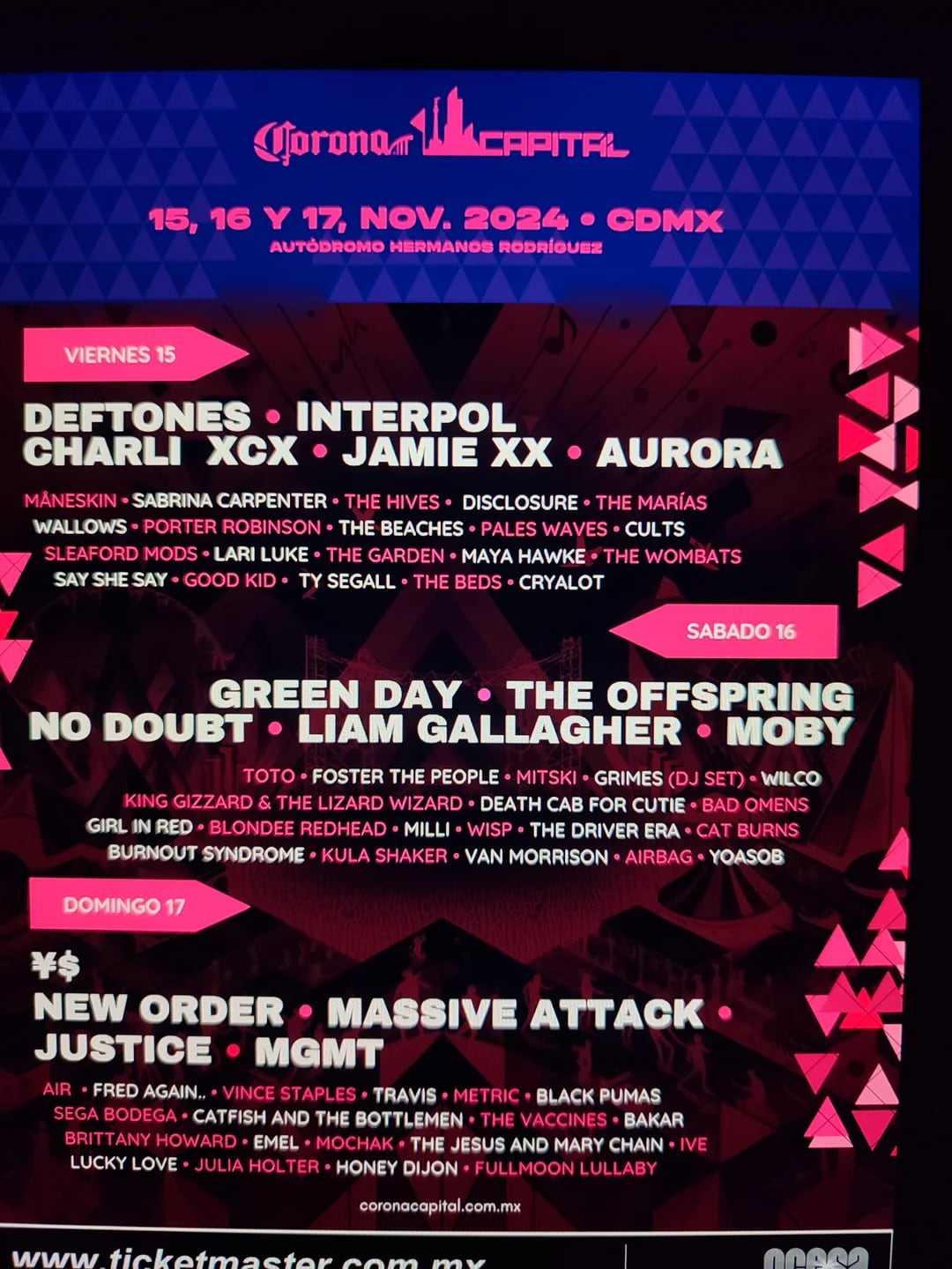 Cartel del Corona Capital 2024 filtrado: Quiénes serían los teloneros por días y line up completo