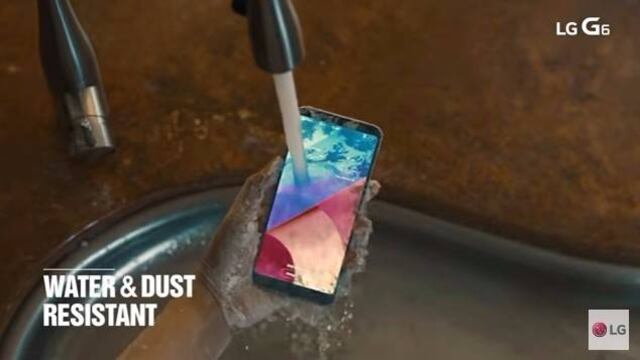 Resistencia al agua del LG G6.