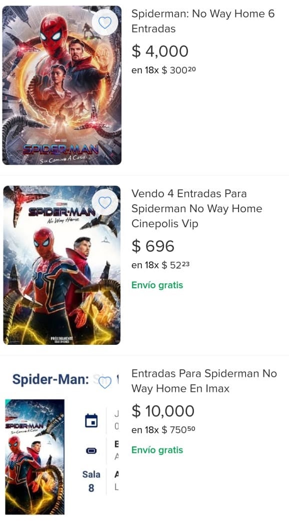 Reventa boletos Spider-Man