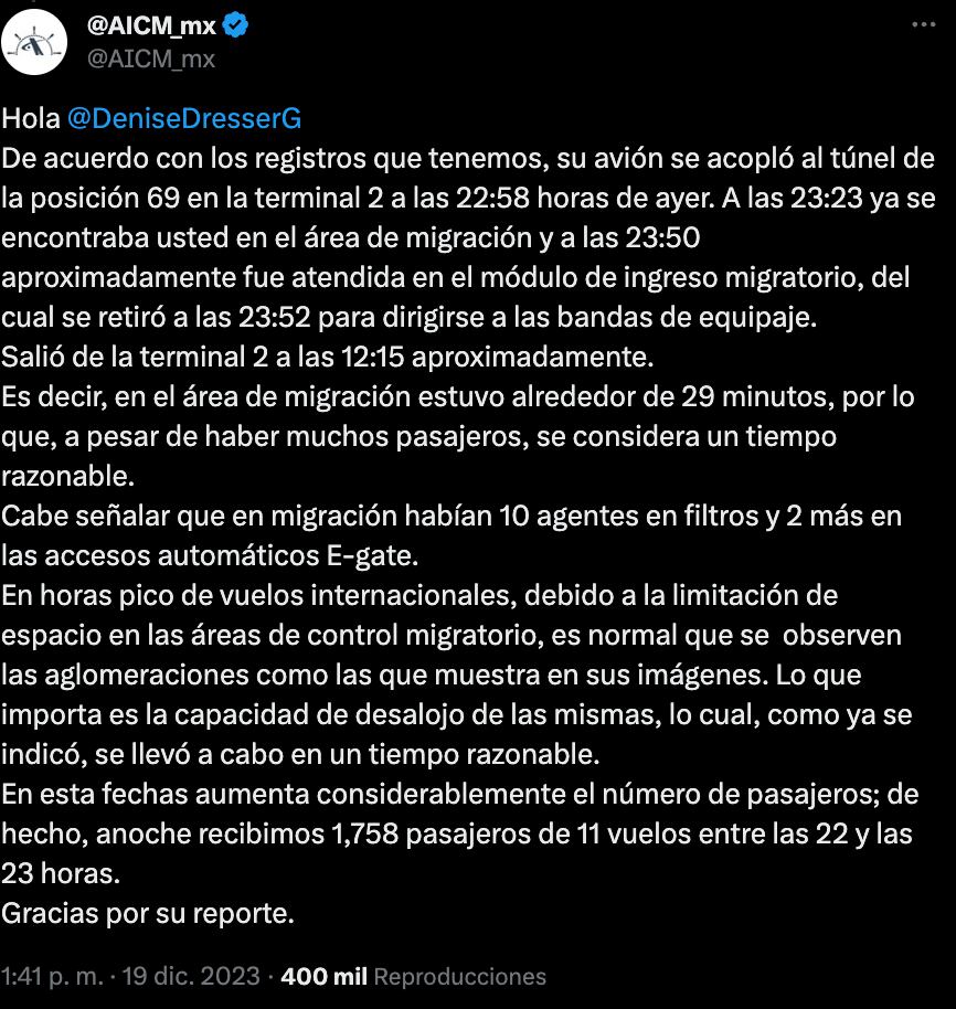 Respuesta AICM Denise Dresser