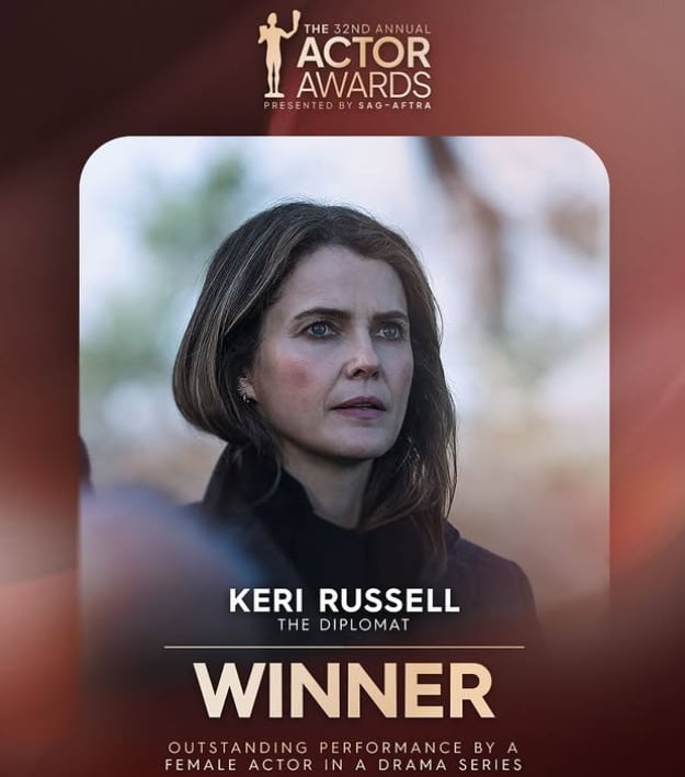 Keri Russel gana a Mejor Actriz en una serie de drama