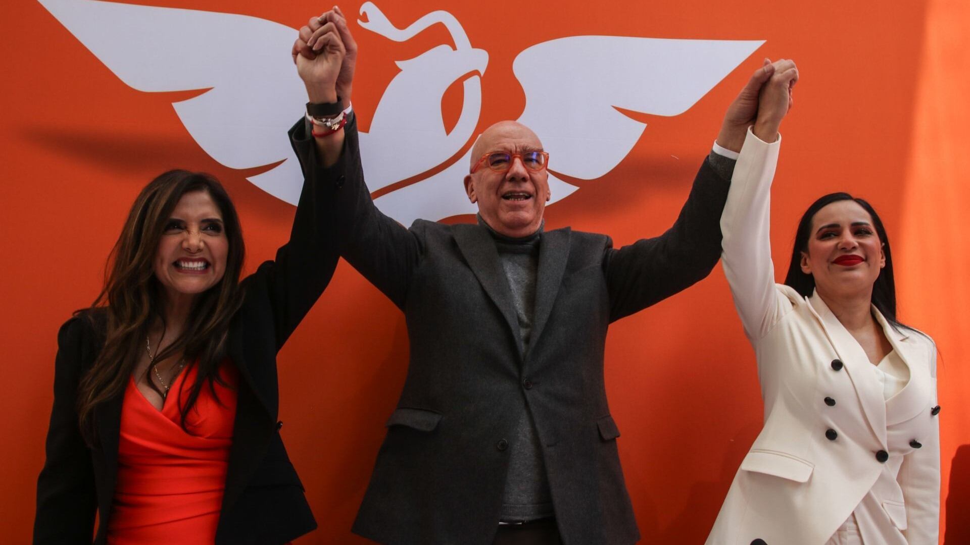 Sandra Cuevas, Dante Delgado y Alejandra Barrales