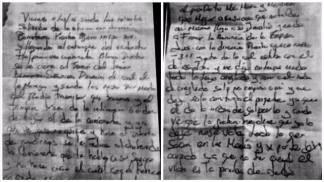 Carta póstuma de escolta de Alberto Sentíes