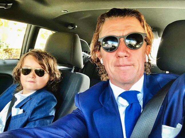 Colate junto a su hijo Nicolas