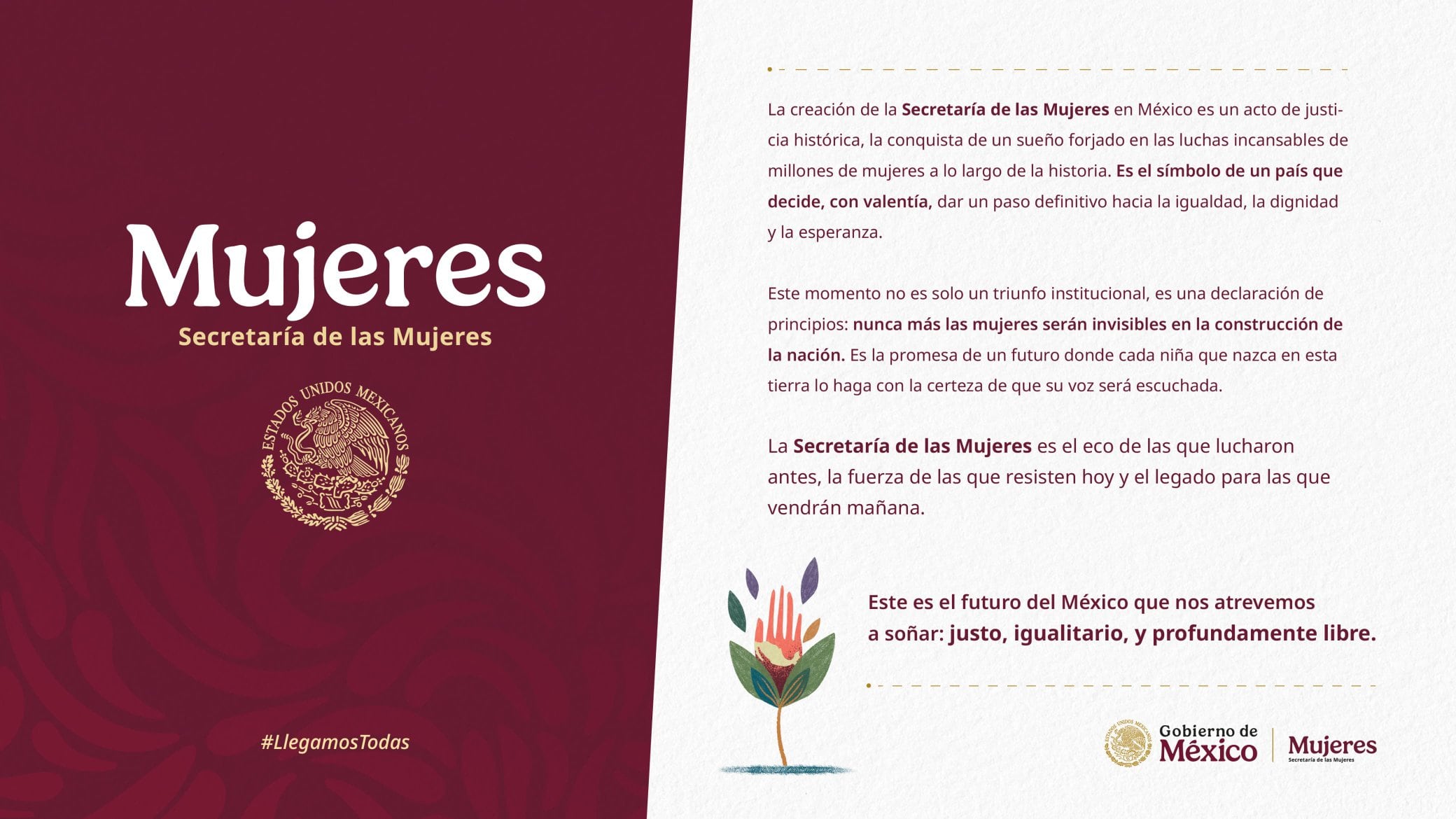 Comunicado de la creación de la Secretaría de las Mujeres