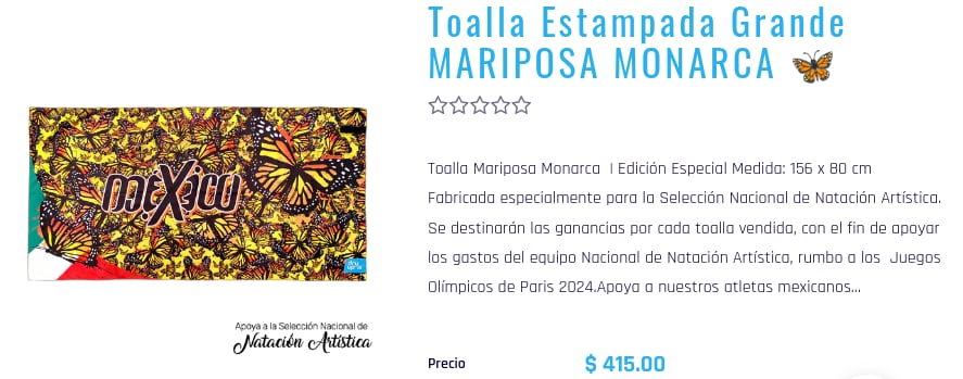 Nadadoras venden toallas en 400 pesos