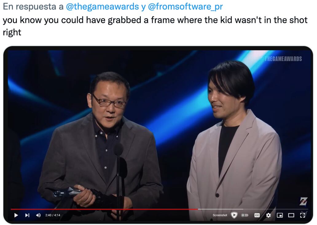 The Game Awards 2022 desata memes al querer borrar al colado que agradeció a Bill Clinton