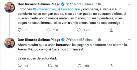 Tuit Ricardo Salina Pliego