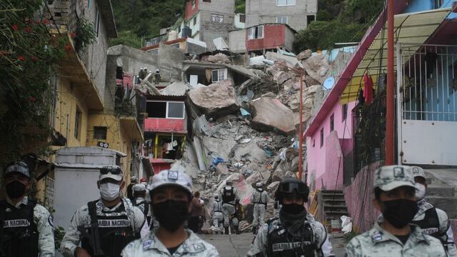 Resguardan zona donde se desgajó el Cerro del Chiquihuite