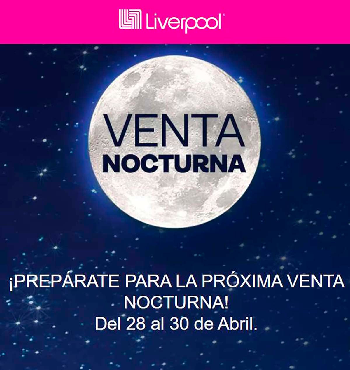 Venta nocturna Liverpool abril 2023