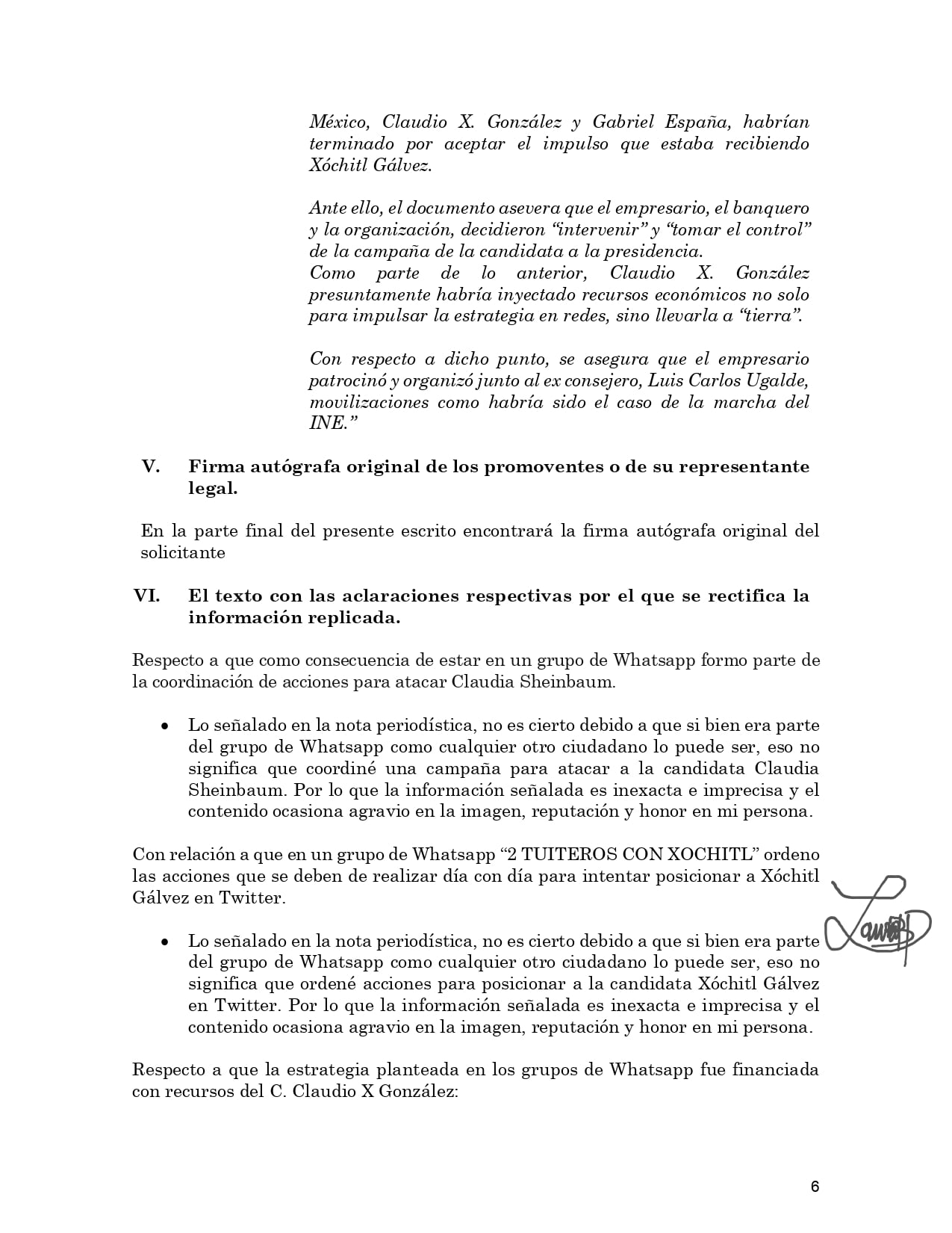 Laura Brugés solicitud de réplica