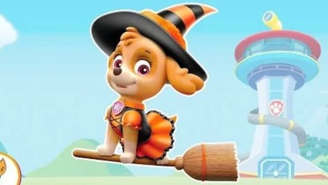Dibujos de Skye brujita de Paw Patrol para colorear por Halloween