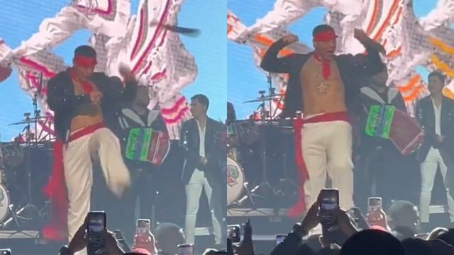 Eduin Caz baila con un machete y termina en feo accidente en pleno concierto (VIDEO)