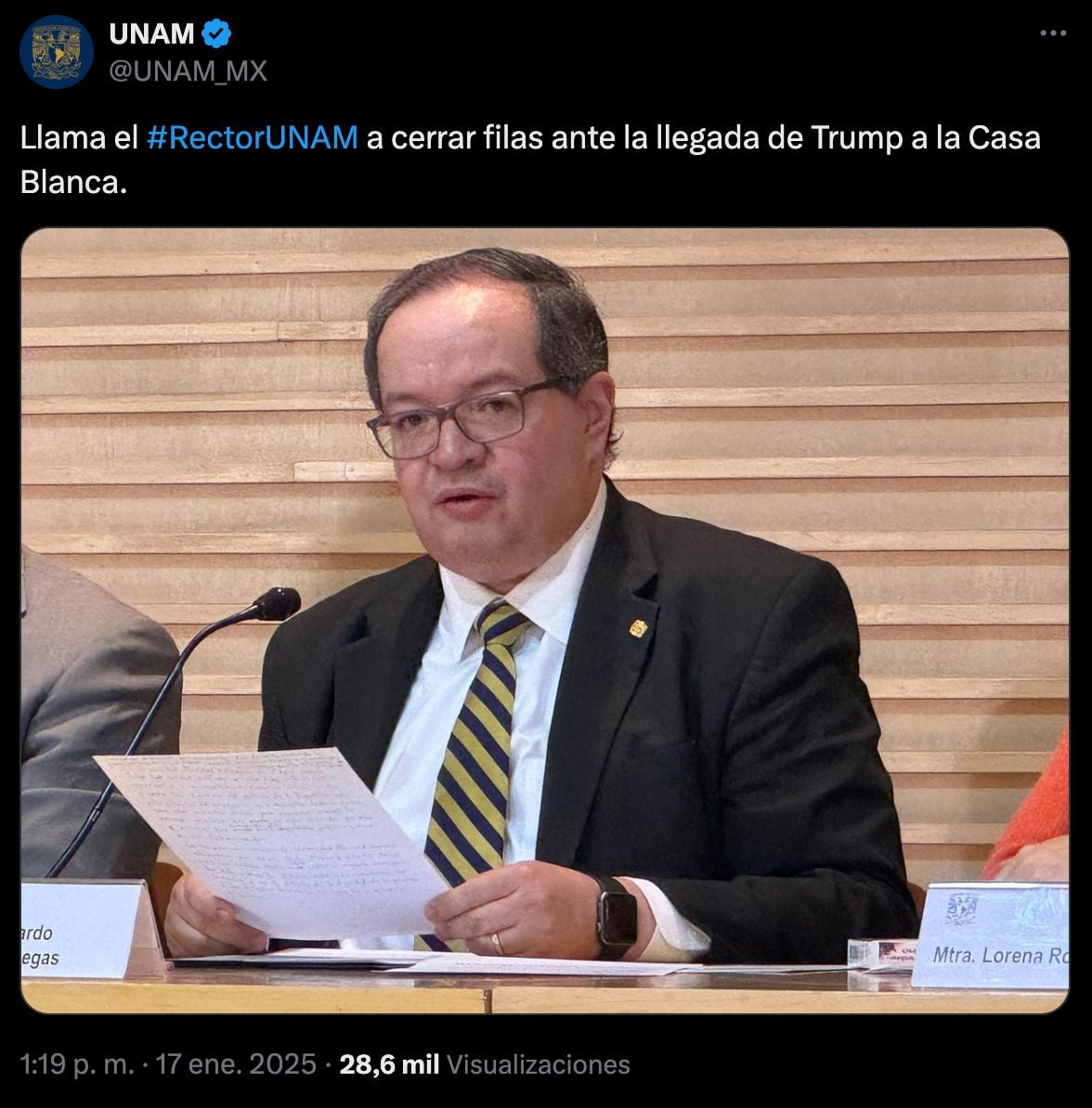 UNAM pide cerrar filas.