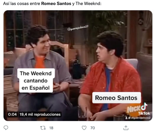 Memes de The Weeknd comparándolo con Romeo Santos