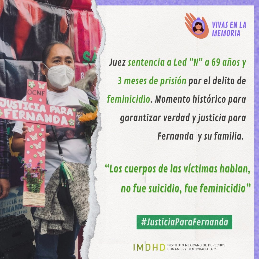 Sentencia por el feminicidio de Fernanda Sánchez Velarde