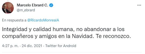 Tuit Marcelo Ebrard