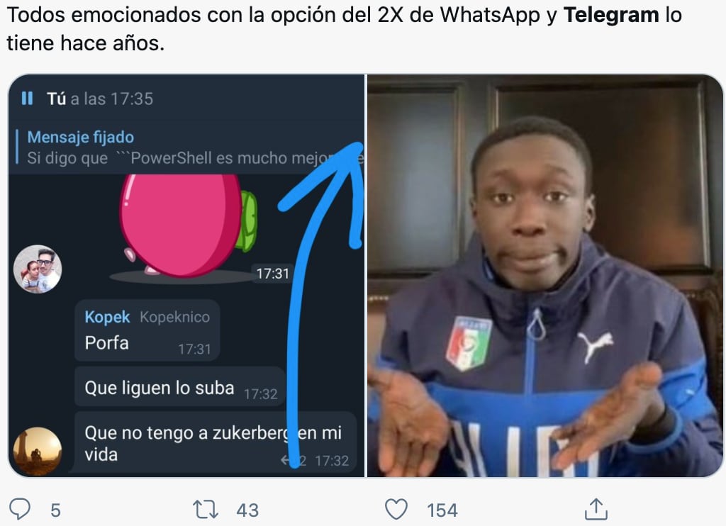 Actualización de WhatsApp vs Telegram