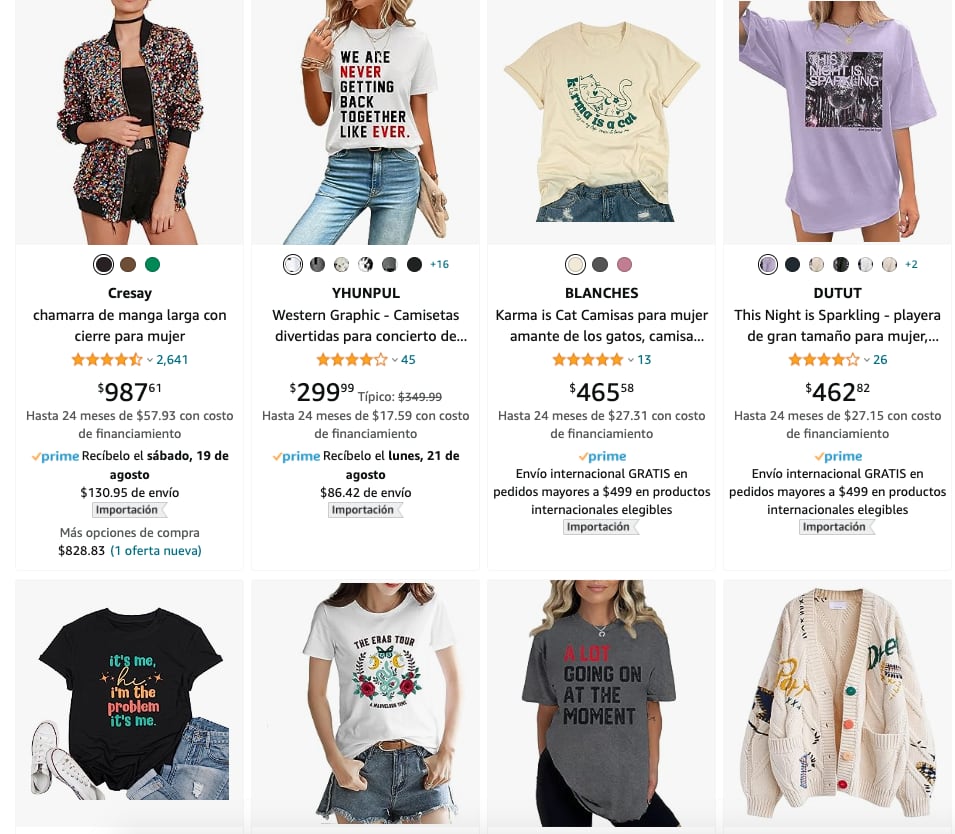 Amazon vende la merch de Taylor Swift pero no sería oficial