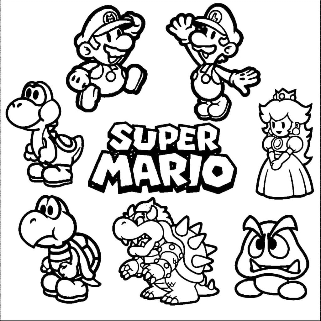 10 dibujos de Mario Bros para colorear mientras esperas el lanzamiento de Super Mario Bros. Wonder