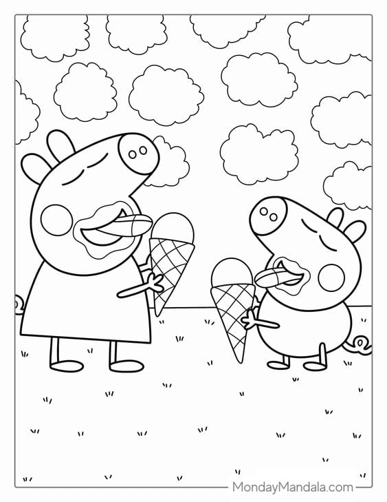 Dibujos de George Pig de vacaciones para colorear