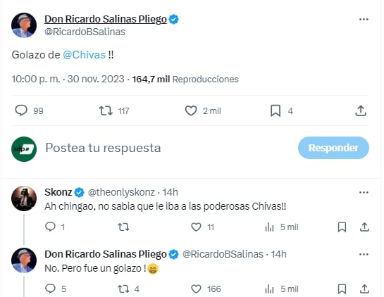 "x" Ricardo Salinas Pliego