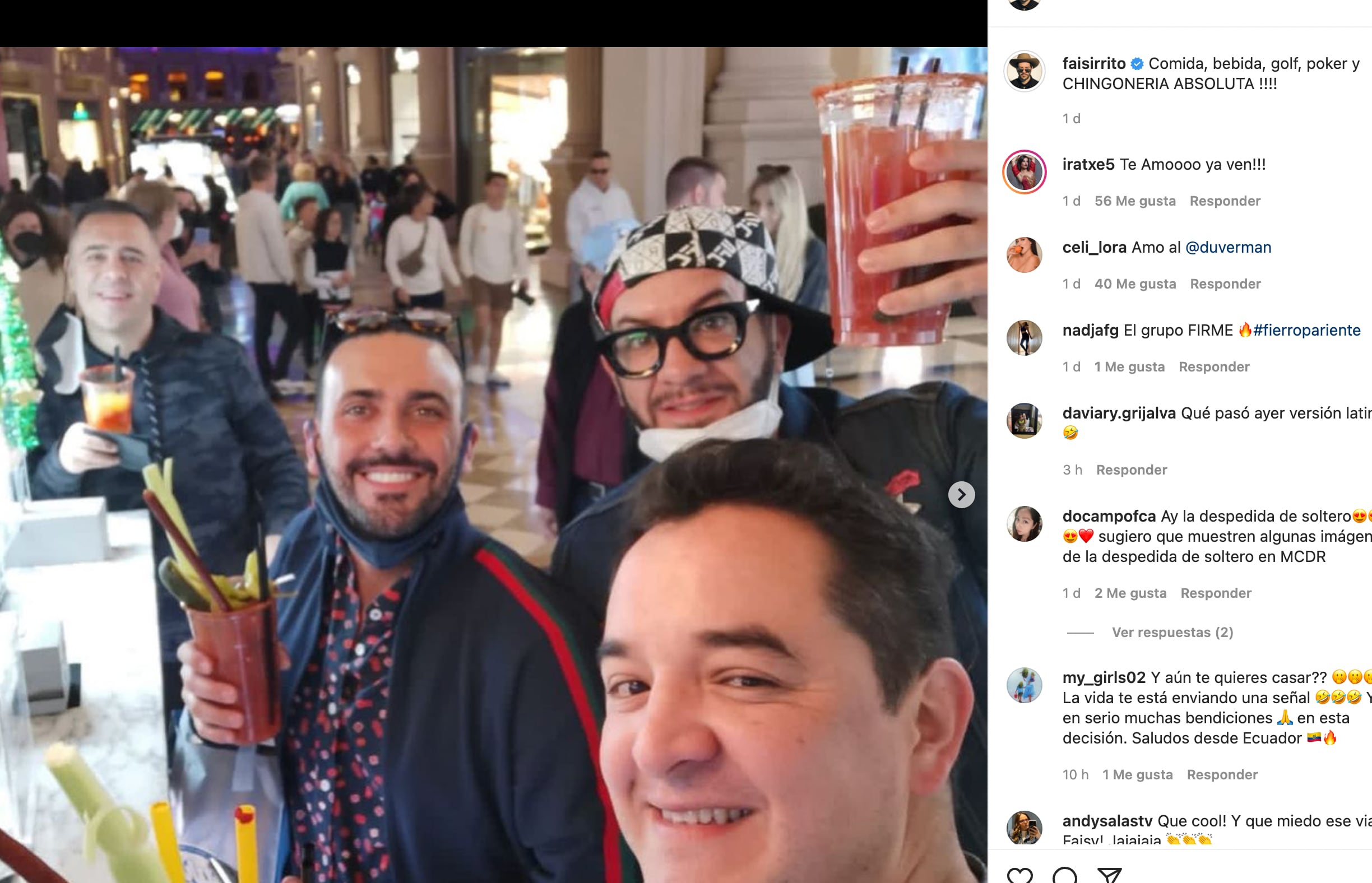 Faisy en su despedida de soltero