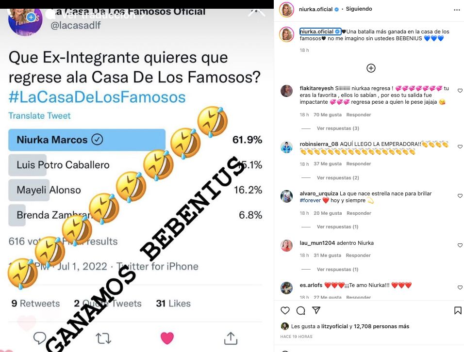 Quieren a Niurka de vuelta en 'La casa de los famosos'