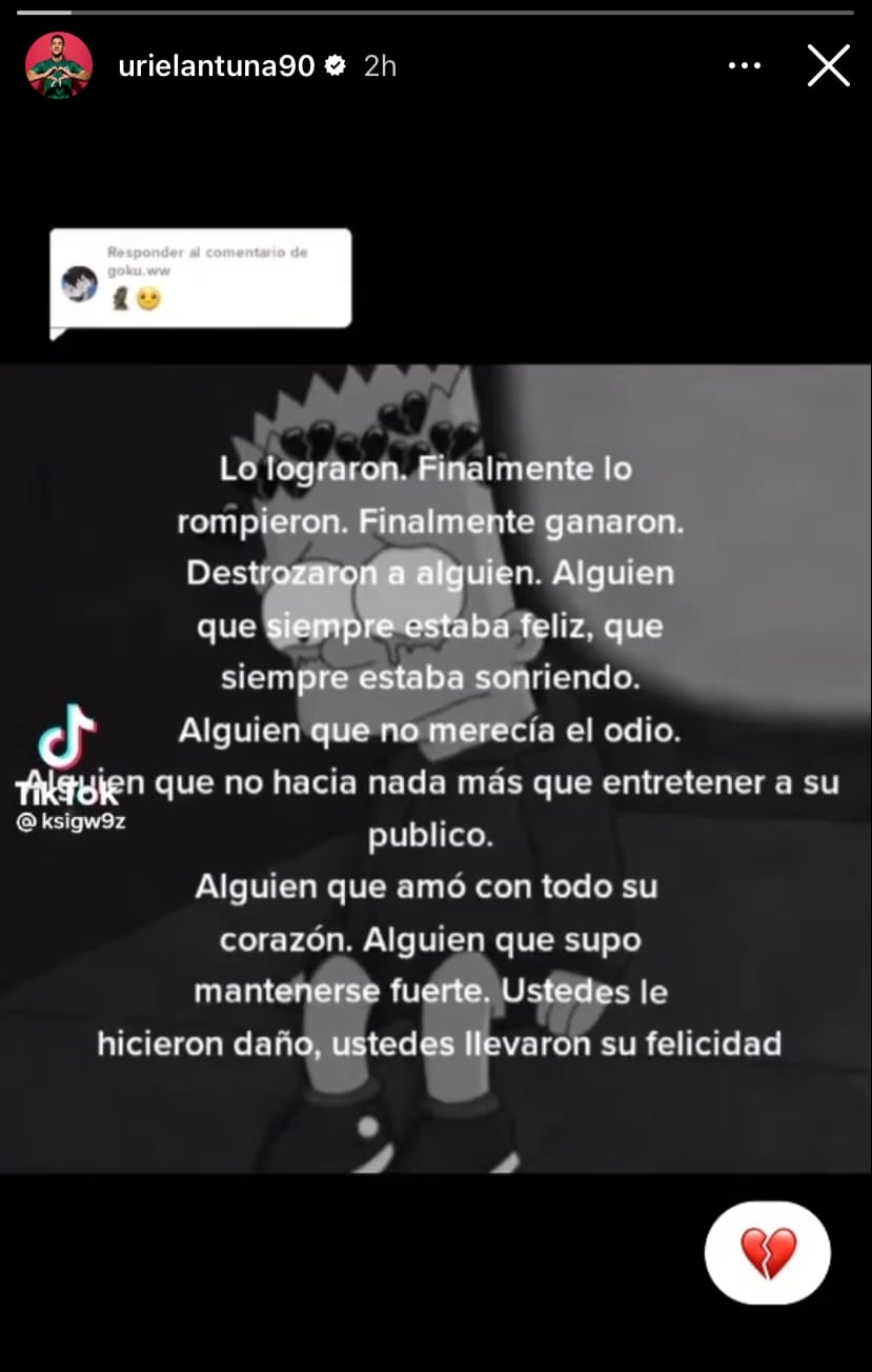Uriel Antuna posteó en sus redes sociales el siguiente mensaje tras no salir al Panathinaikos.