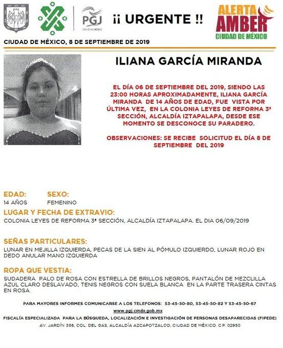 Iliana García Miranda Alerta Amber